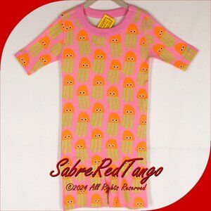 NWT Hanna Andersson Organic Short Johns Pajamas Julie Jelly Print 140 10